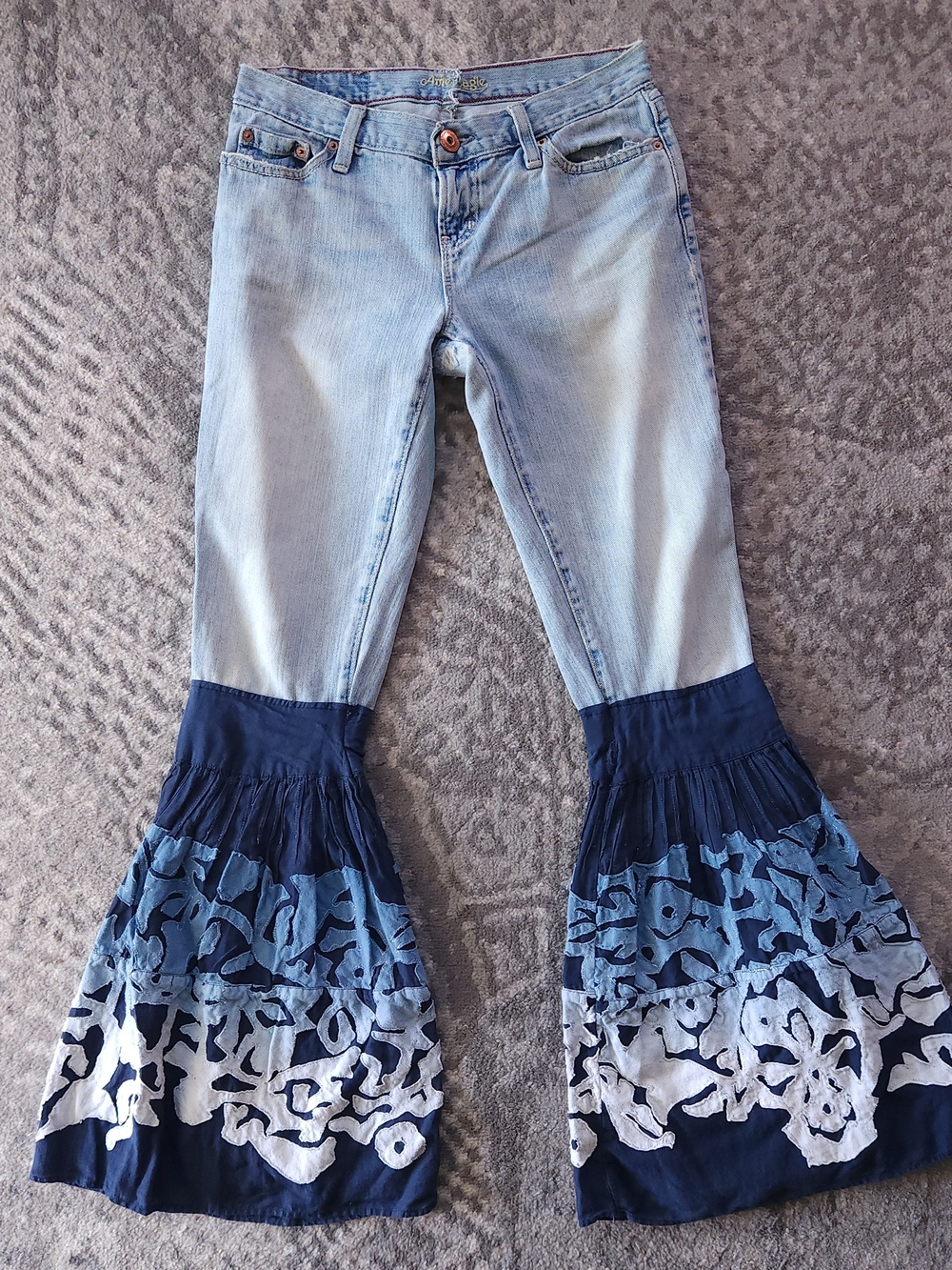 Vintage American Eagle Bell Bottom Upcycled Boho Jeans